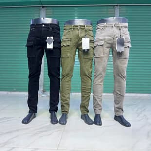 Cargo Jeans Men's Slim Straight Versatile Trendy Long Pants Boyfriend Jeans