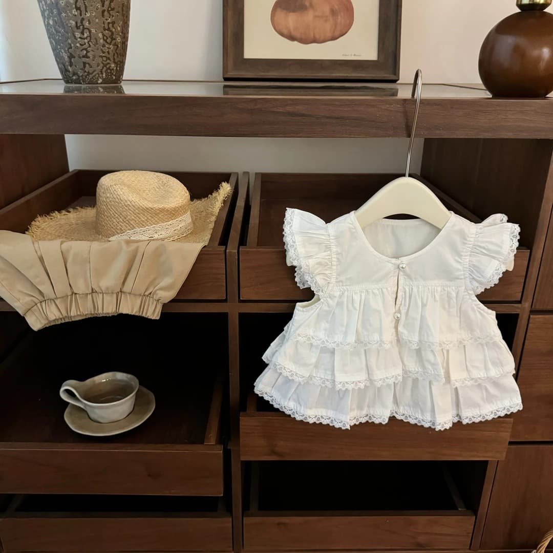 Tian Xiaosi New Summer! Cute Girl Babydoll Top + Shorts Set Short Sleeve Top Set Trendy