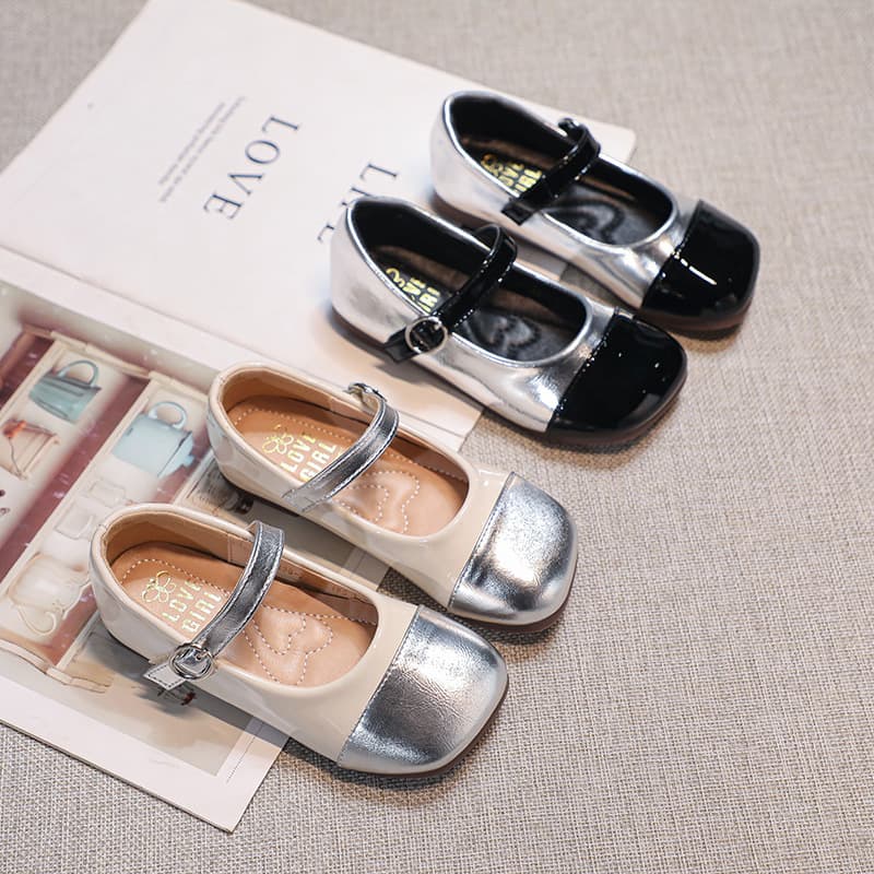 Girls' leather shoes, 2024 spring new style, children's shoes, soft-soled princess shoes, trendy and stylish single shoes for girls, spring and autumn.