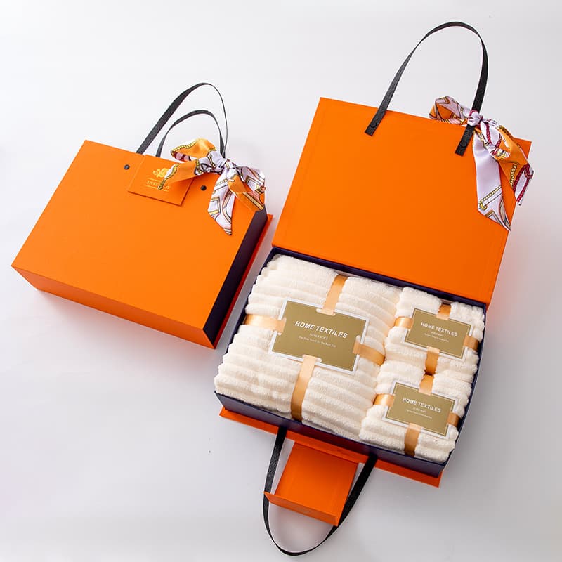 Coral Fleece Bath Towel Three-Piece Gift Box Set, Wedding/Business Corporate Giveaway Souvenir Towel Set