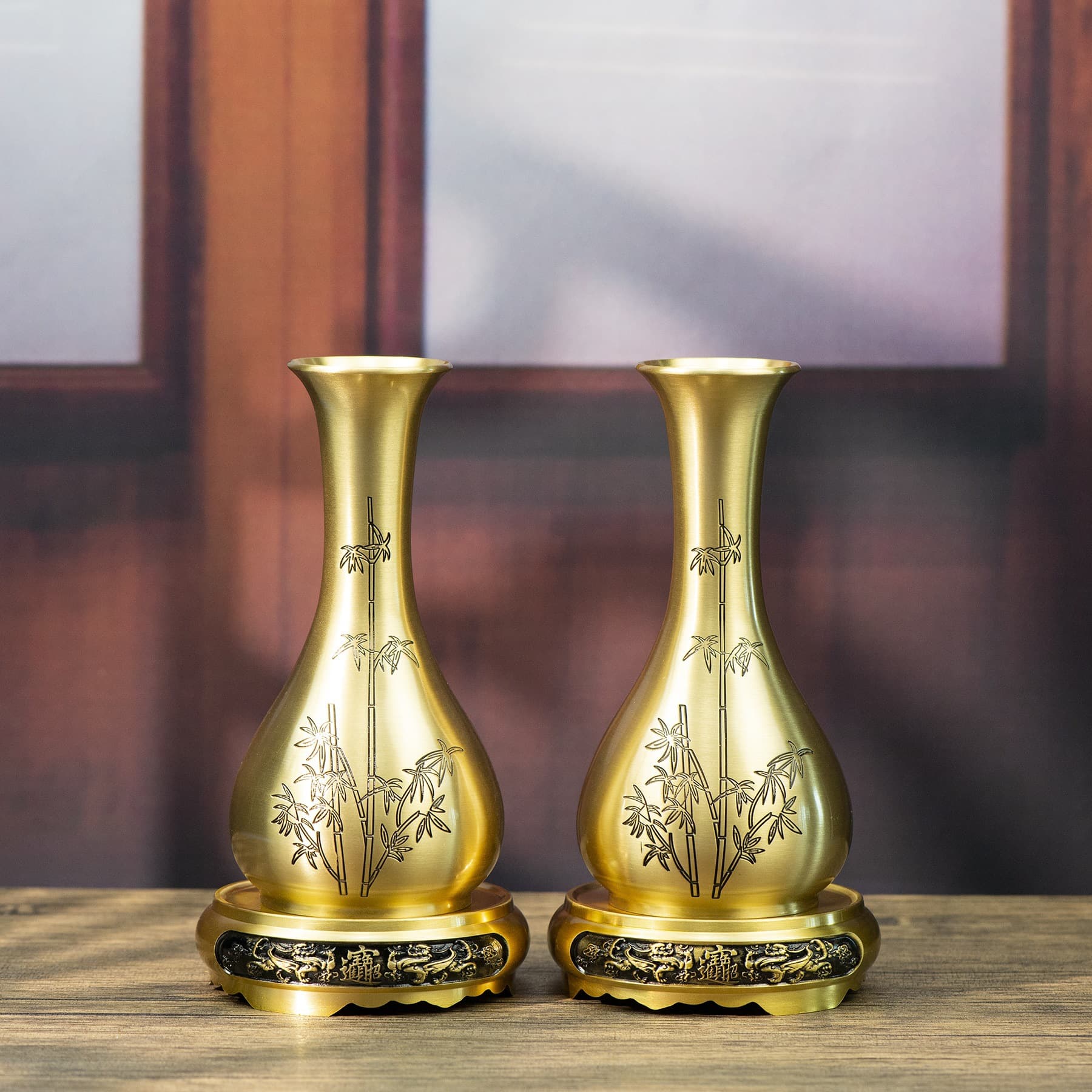 Pure copper small vase ornaments desktop copper vase decorations worship vase in front of Buddha vase jade pure vase