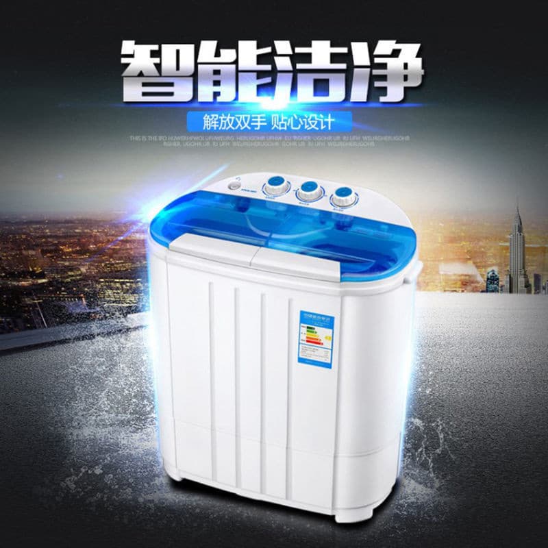 Mini Twin Tub Washing Machine with Spin Dryer, Washer and Dryer Combo for Socks and Underwear, Home Semi-Automatic Laundry Machine with Spin Dry