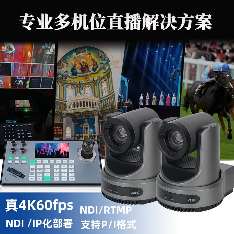 NDI PTZ Camera 4K60 Live Streaming Camera with AI Human Tracking for Church, Stage, Live Broadcasting, Recording, OBS/VMix