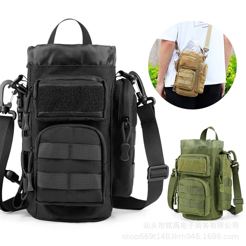 Tactical Water Bottle Pouch Multifunctional Hanging Bottle Crossbody Water Bottle Bag Outdoor Cup Sleeve Portable Hiking Cycling Water Bottle Cup Pouch