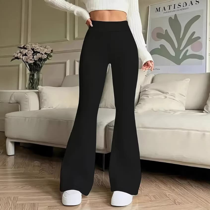 Solid Color Casual Comfortable Fashion High-Waist Stretchy Flared Pants Yoga Pants Compression Leggings Running Fitness Pants for Women