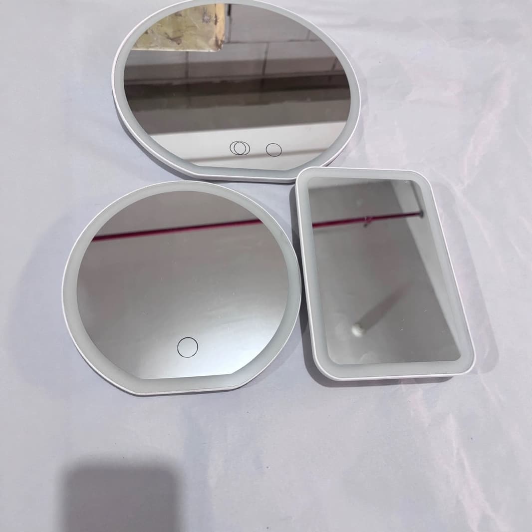 Desktop vanity mirror with LED light, desktop fill-in beauty mirror, foldable portable vanity mirror, supports printed logo