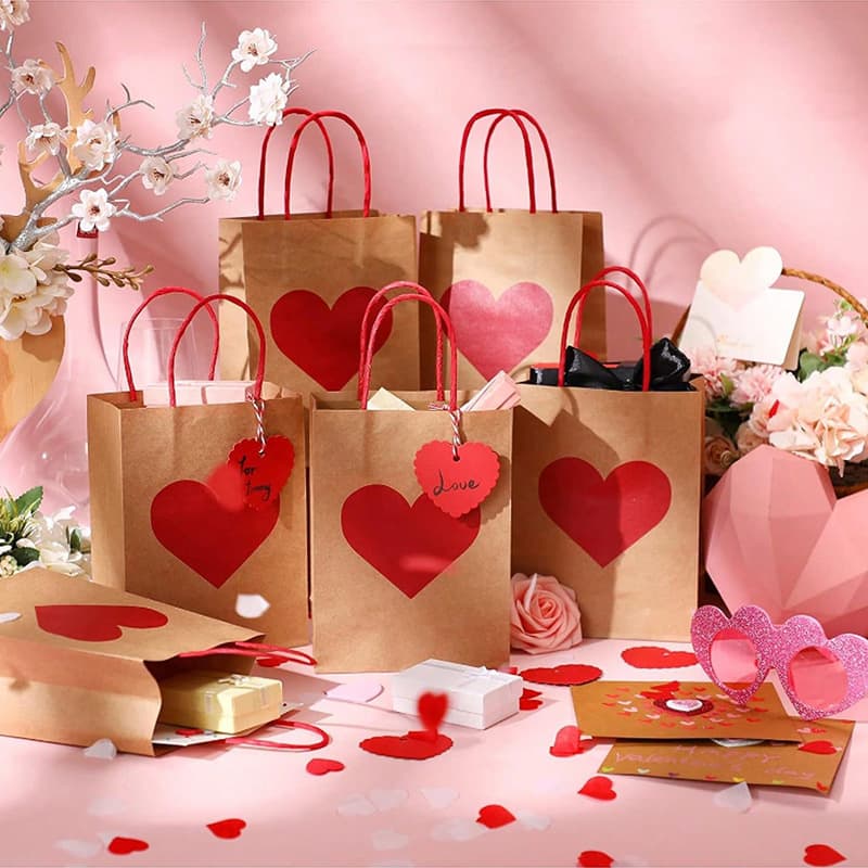Mother's Day Women's Day Valentine's Day Love Gift Bag Shopping Party Gift Bag Kraft Paper Bag Handbag