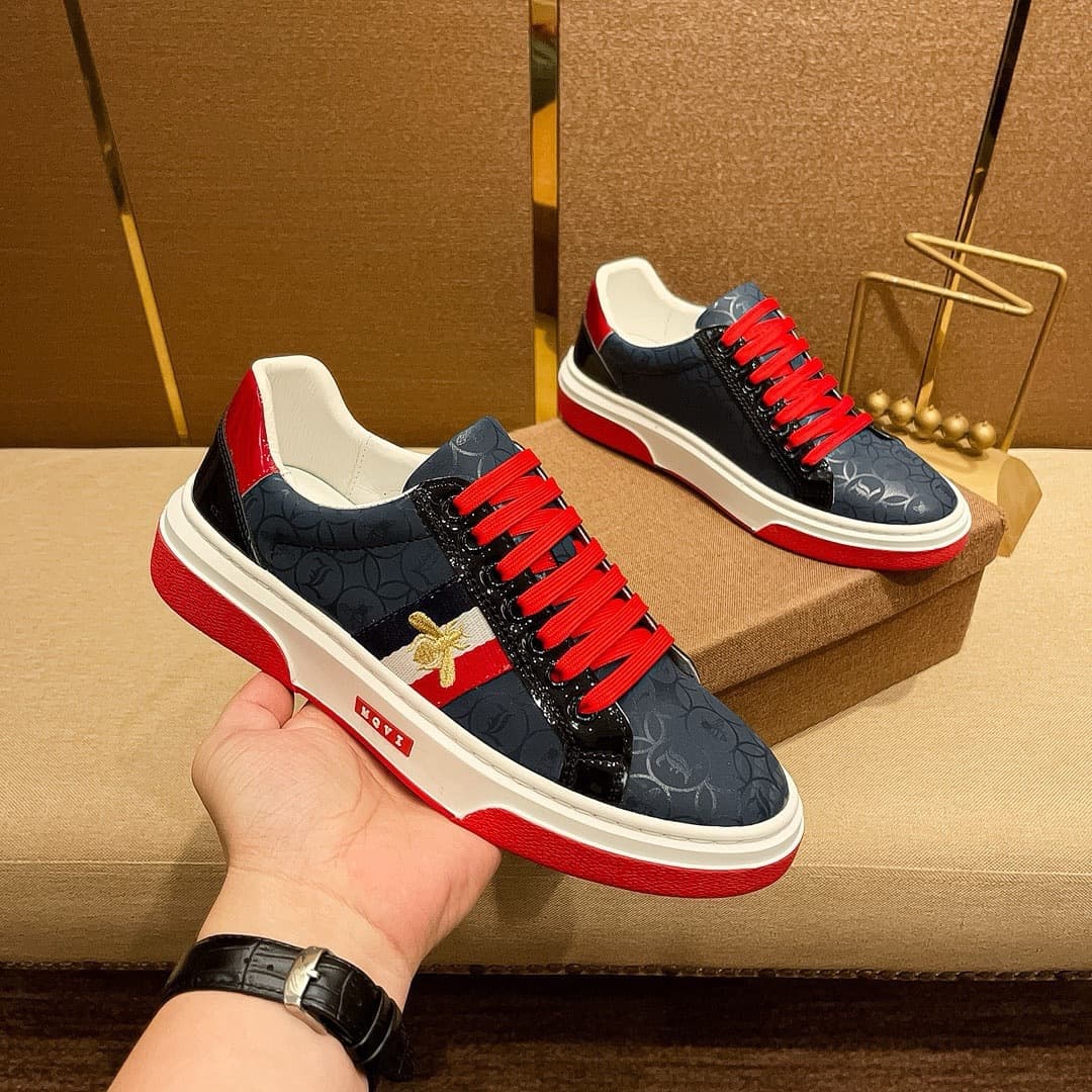 Fuguqi White Shoes Men's Board Shoes Korean Trendy Summer New Style Bee Casual Sneakers