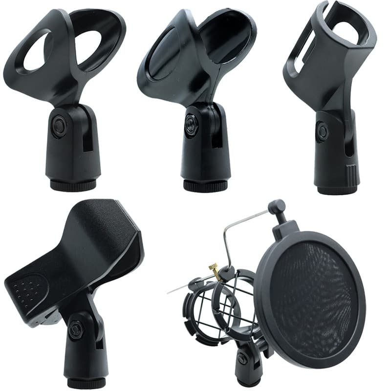 Microphone Live Streaming Stand, Mic Clip, Phone Floor Stand, Fixed Accessories, Condenser Wired Wireless Mic Clip Base