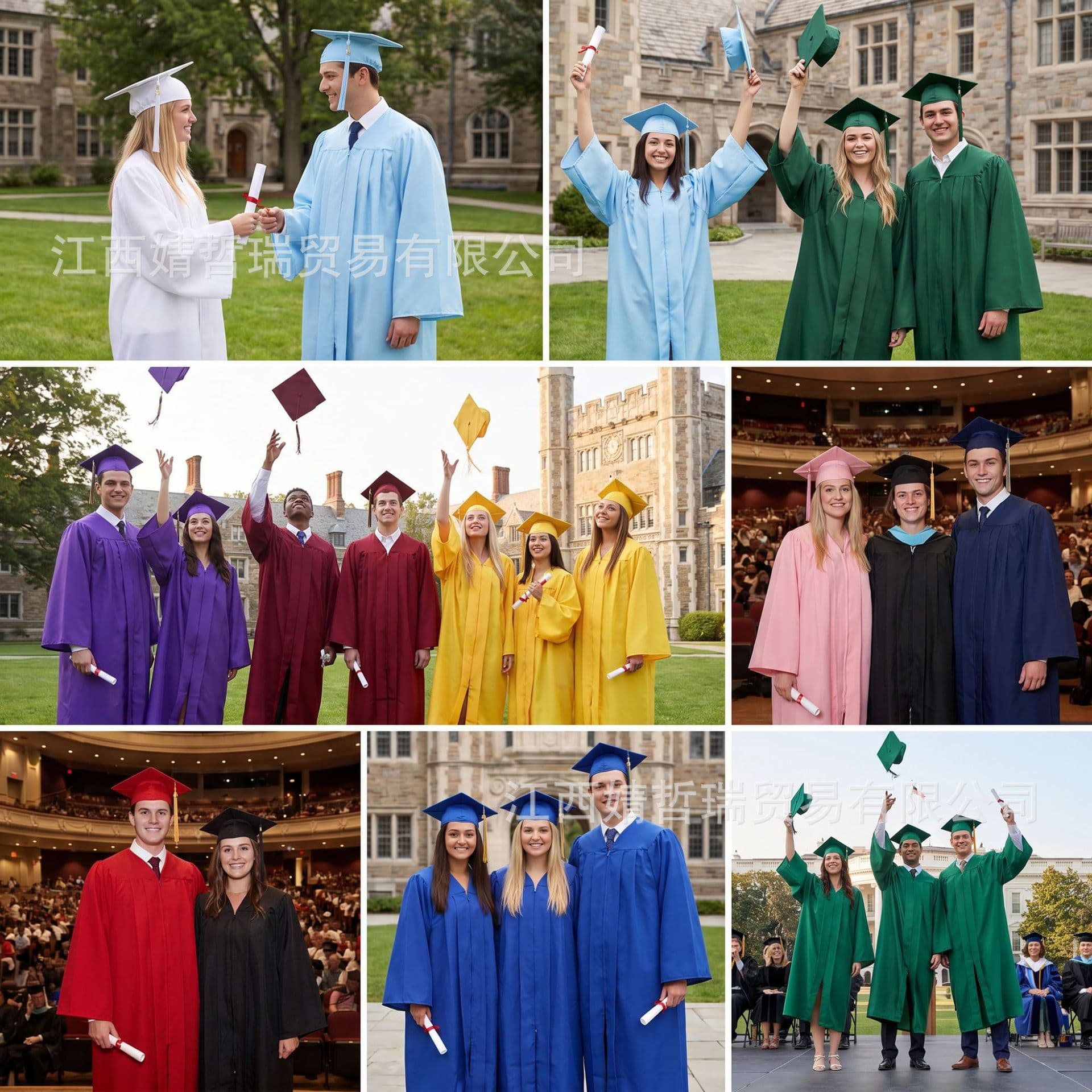 2026 New Cross-border American-style Bachelor's Graduation Gown Set for Adults and College Students, Factory Direct