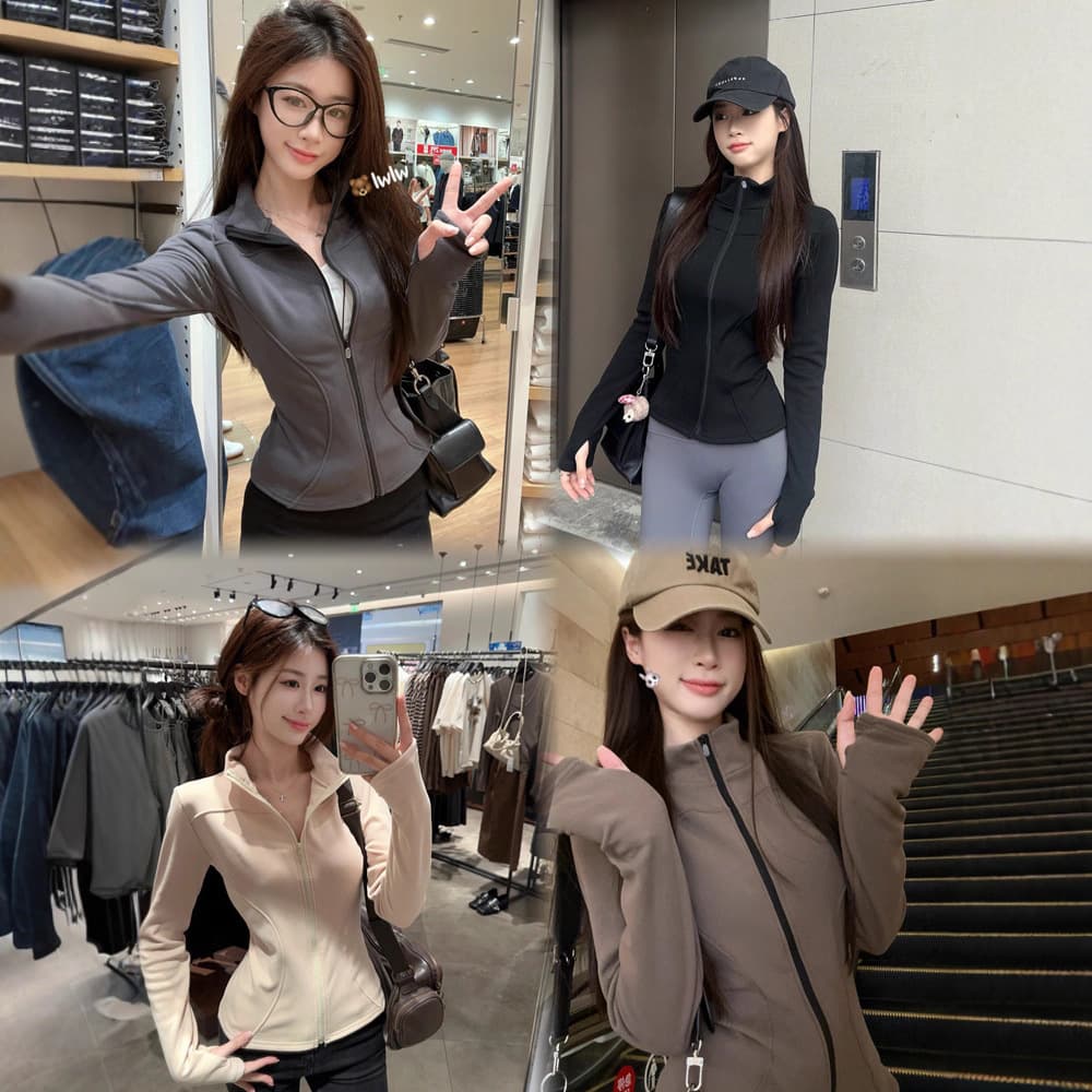 Korean Style Fleece Lined Zipper Sweater Coat Slim Fit Sportswear Elegant Autumn Winter New Arrival Women's Fashion Jacket
