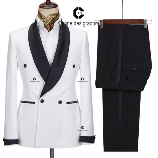 2023 New Cross-Border Men's Suit Two-Piece Set Wedding Groom Best Man Suit Black Notch Lapel Men's Set