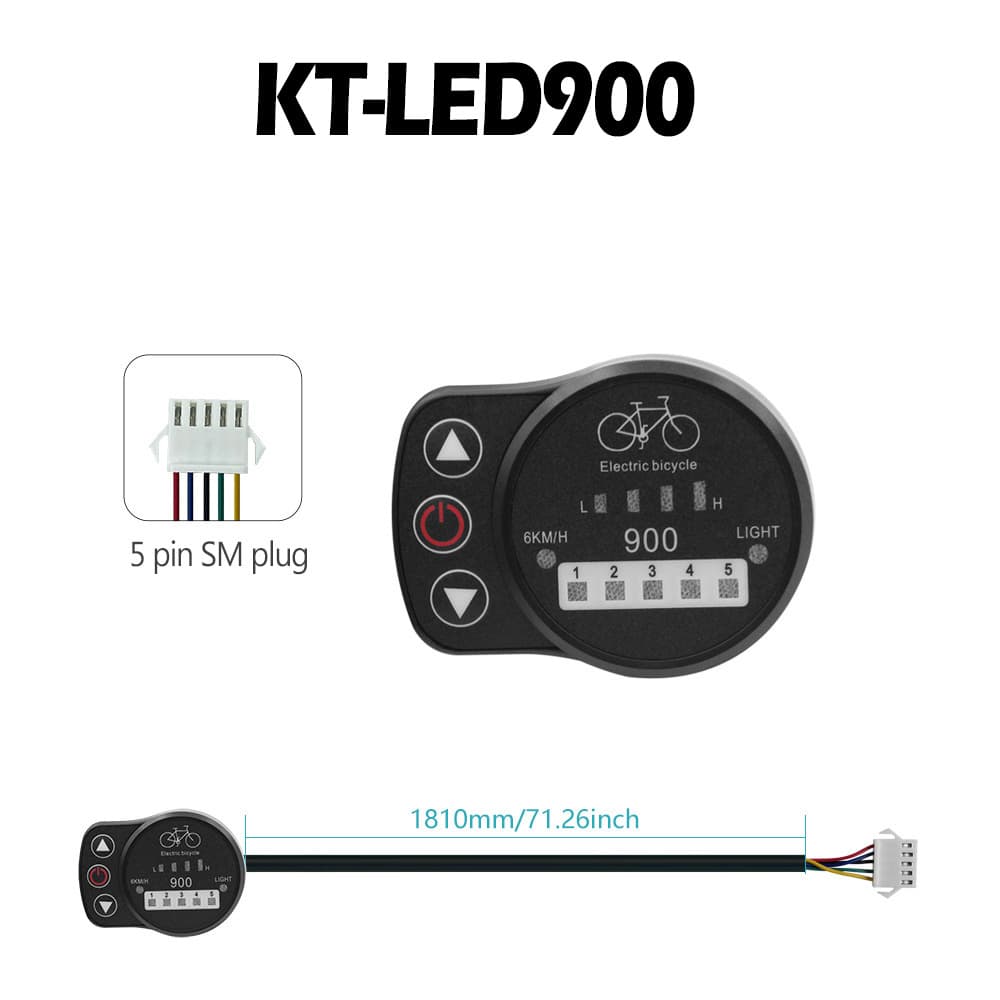 Mountain Bicycle Lithium Power-Assist Modification Accessories Quantum KT-LED900 Meter SM Connector