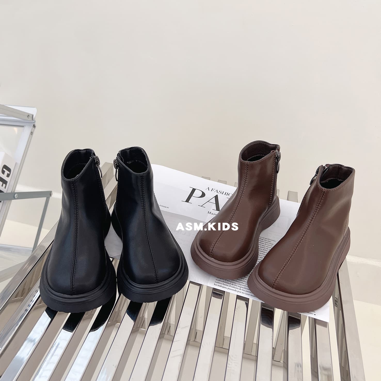 Cross-border Children's Shoes Wholesale Children's Boots 2025 Autumn Winter New Girls Simple Fashion Martin Boots Boys Ankle Boots