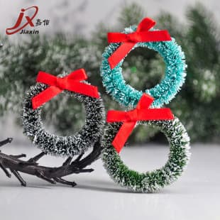 Cross-border Minimalist Door Decoration DIY Christmas Wreath Simulation Rattan Jute Bow Mini Wreath Easter Decoration