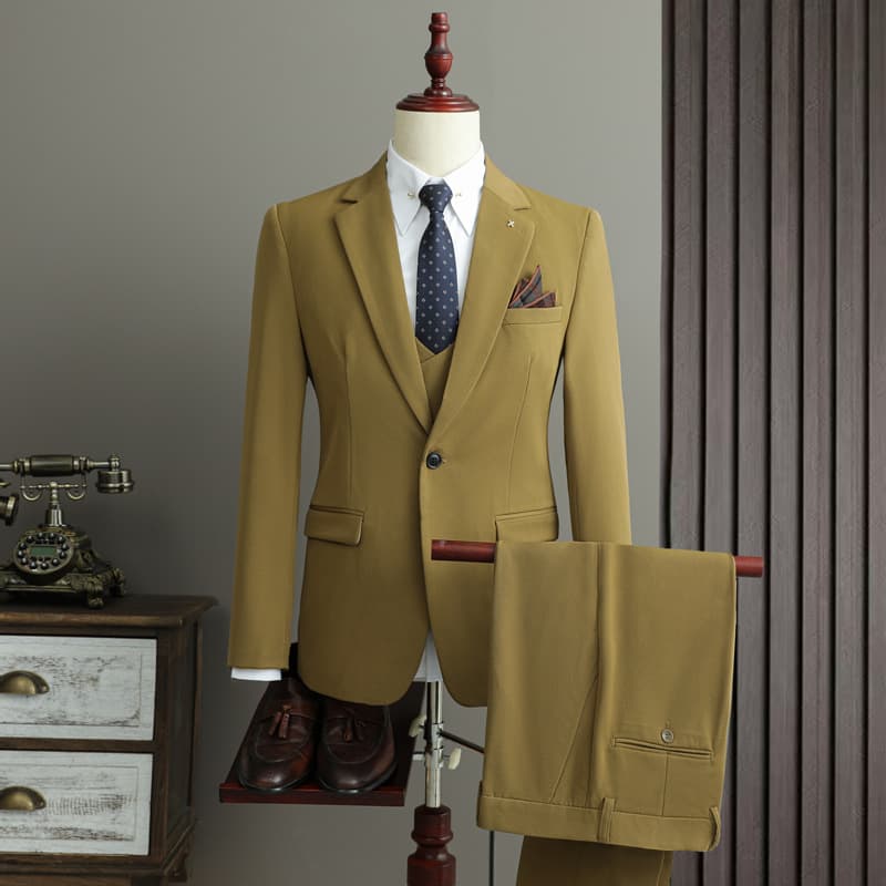 Single-Breasted Slim Fit Business Casual Suit Set for Men Groom Wedding Best Man Workwear SJT9981