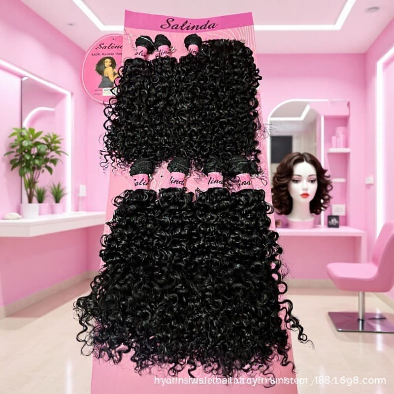 Long Curly Water Wave 8pcs Hair Extensions Bundles