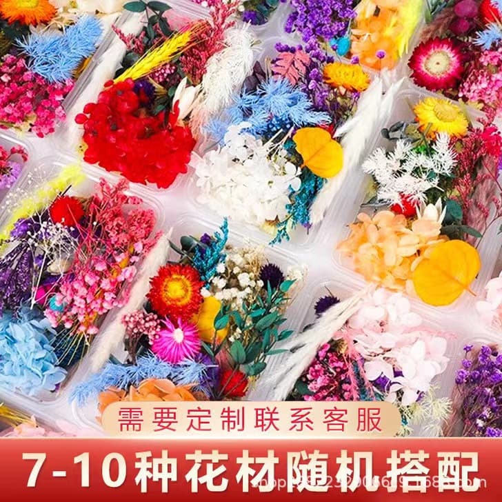 Mother's Day 520 Everlasting Flower DIY Material Kit Lunch Box Handmade Dried Flower Round Fan Frame Creative Handmade Yunnan Wholesale