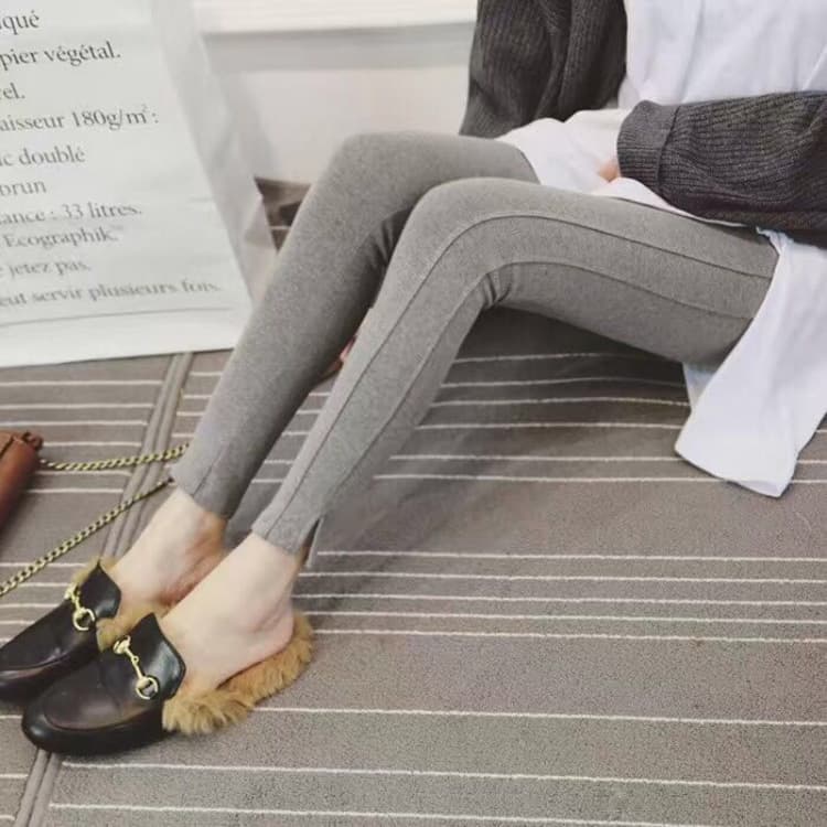 Real Shot Autumn Fashion New Maternity Panel Leggings Stretchy Slim Split Ankle Pants with Belly Support