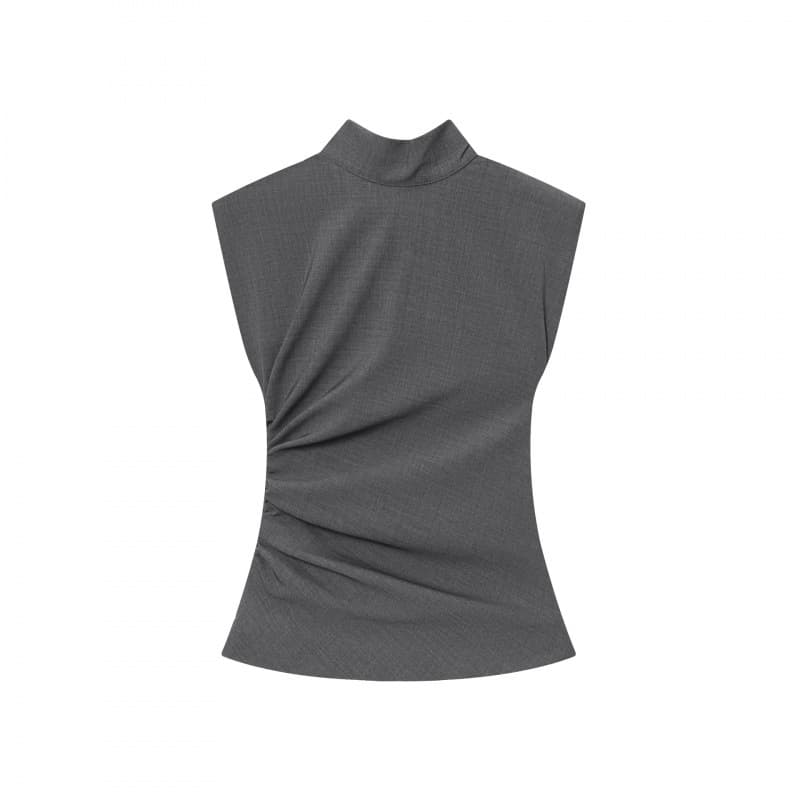 Cross-border European and American Women's Fashion INS Viral Top with Padded Shoulders
