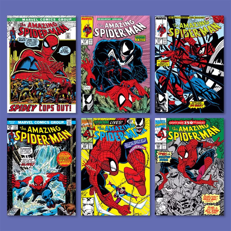 Spider-Man Poster Marvel American Retro SpiderMan Cartoon Anime Dorm Bedroom Background Wall Decorative Painting