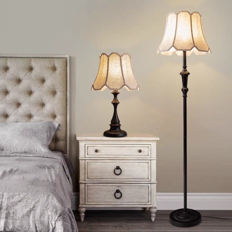 American floor lamp retro style vertical table lamp style art living room room lamp sofa living room floor standing European and American cloth
