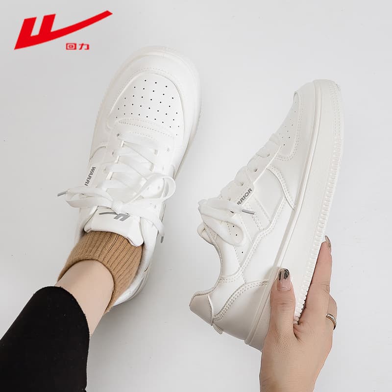 Warrior Campus Style New Versatile White Sneakers Thick-Soled Fashionable High-Value Sneakers Breathable Popular Sports Casual Shoes