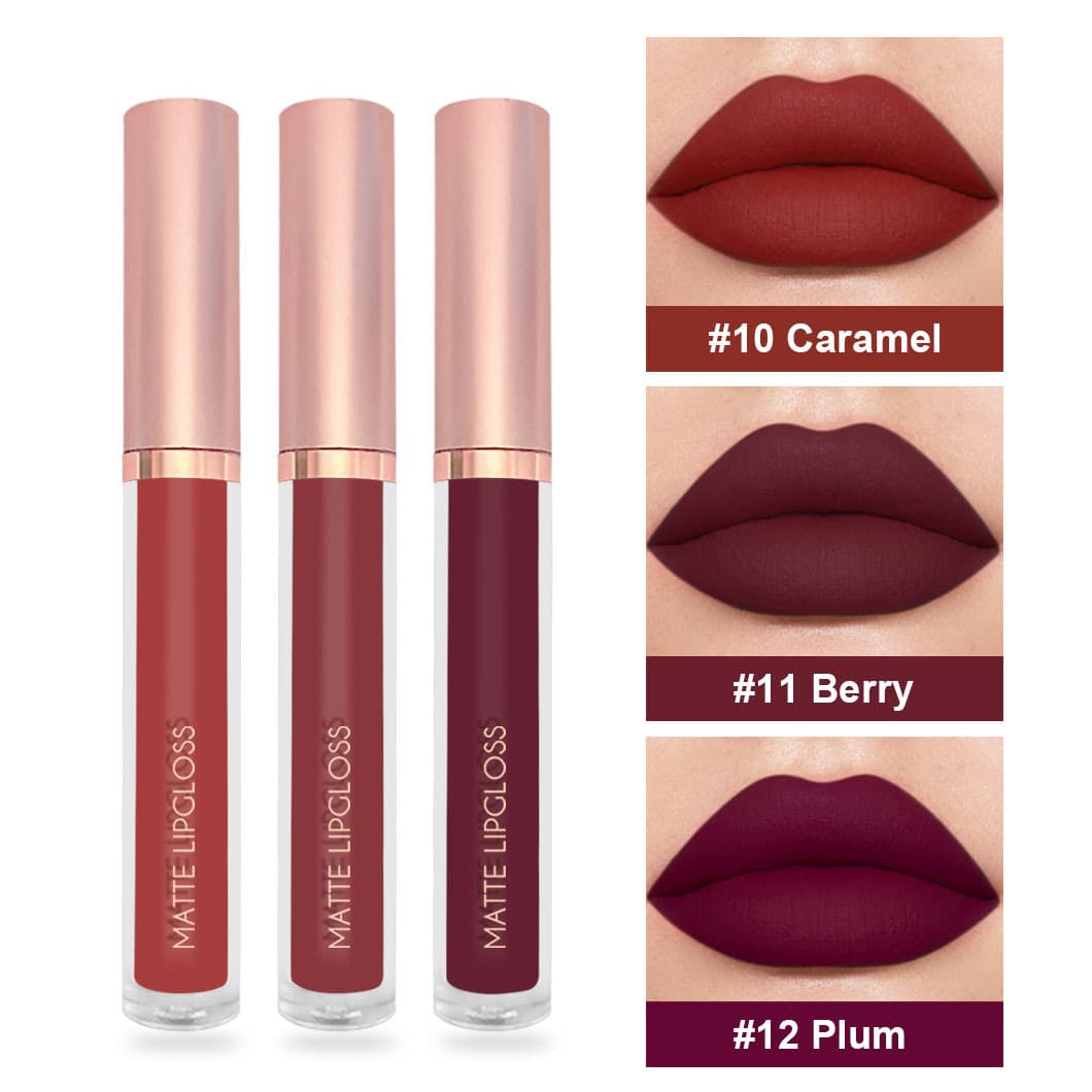 Mirsist Moisturizing Matte Lip Glaze Set 3 Pieces Long-lasting Makeup Student Friendly Lipstick Gloss Box Wholesale