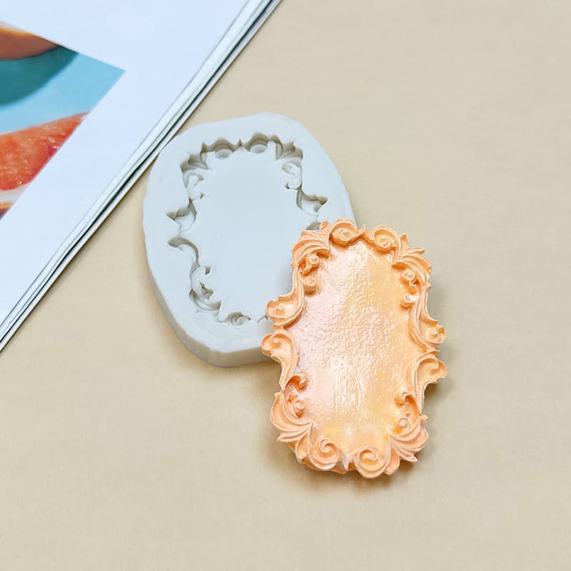 No. 6 Retro Photo Frame Totem Mirror Frame Silicone Fondant Mold DIY Baking Cake Chocolate Clay