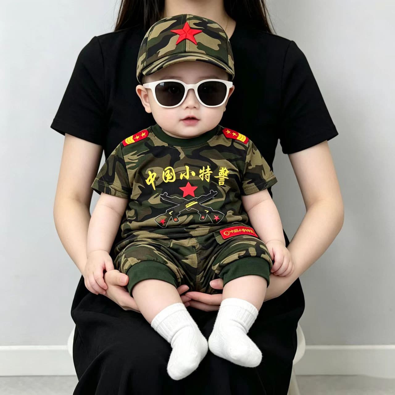 Boys' Summer Cool Thin Set, Kids' Camo Short Sleeve Outfit 2026 New Style Casual Two-Piece Set