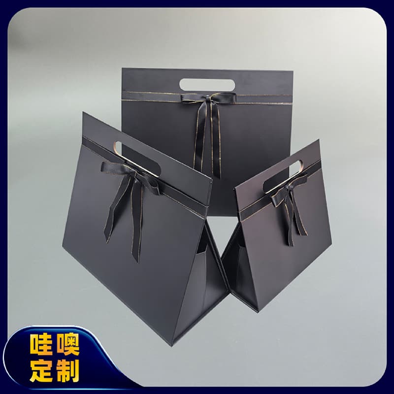 Wow Custom Cross-border Custom Logo High-end Bow Cosmetic Gift One-piece Three-color Folding Box