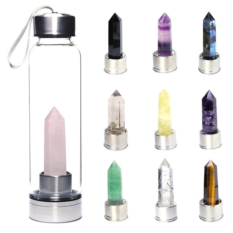 Natural Hexagonal Crystal Column Energy Glass Cup Spa Cup Crystal Energy Cup with Custom Logo in Stock