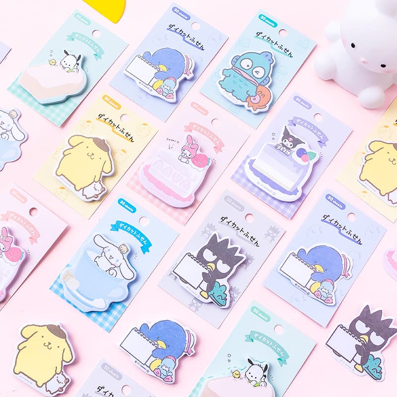 Japanese Cute Cartoon Shaped Sticky Notes - Pochacco, Kuromi, Kawaii Memo Notes, 8 Styles