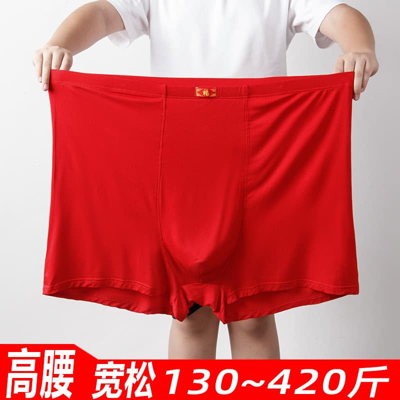 Zodiac Year High Rise Large Size Men's Boxer Briefs, Plus Size Modal Underwear for 200-400 lbs