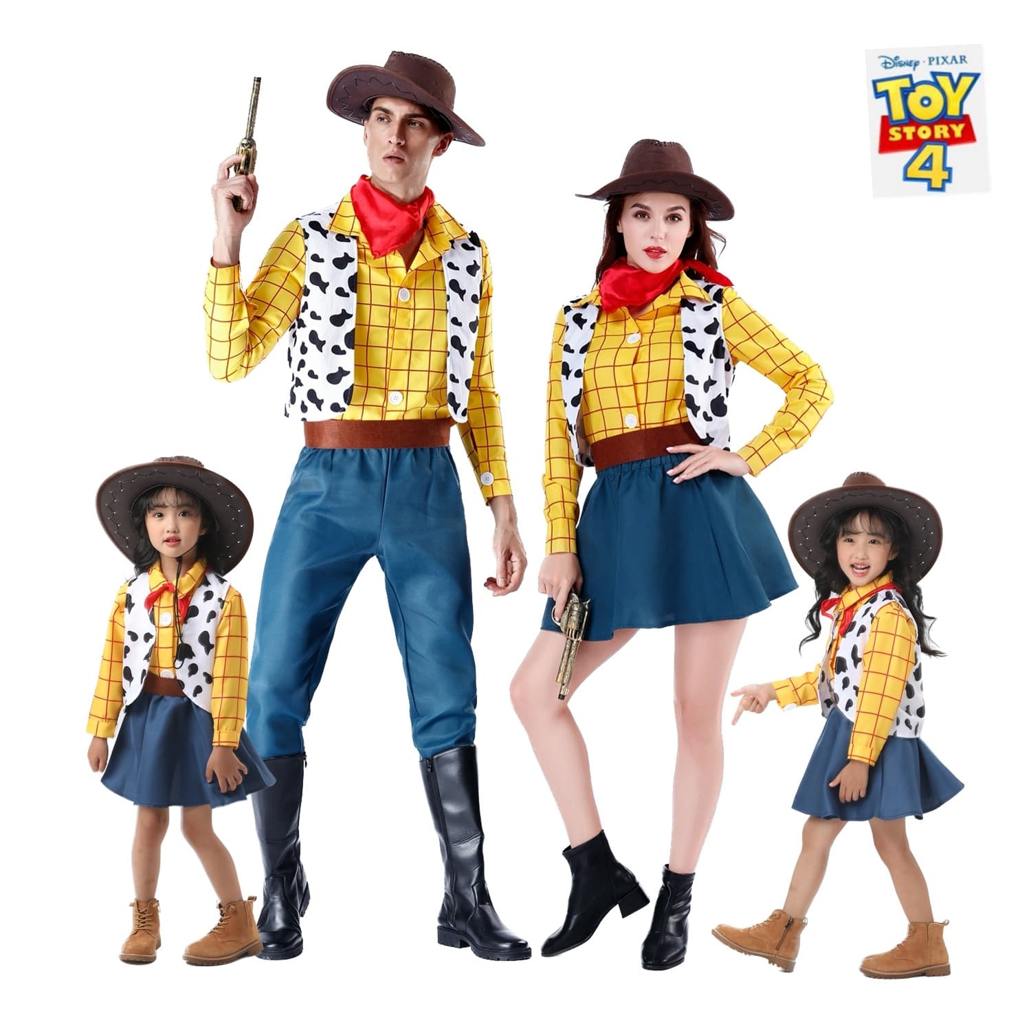 Western Cowboy Men/Women Party Costume Cosplay Disney Toy Story Woody Couple Parent-child Performance
