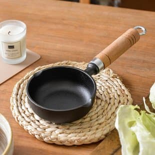 New Deepened Oil Splash Small Pot, Cast Iron Oil Drizzling Pot, Oil Noodle Pot, Smoke Oil Small Pot, Uncoated Flat Bottom Pot