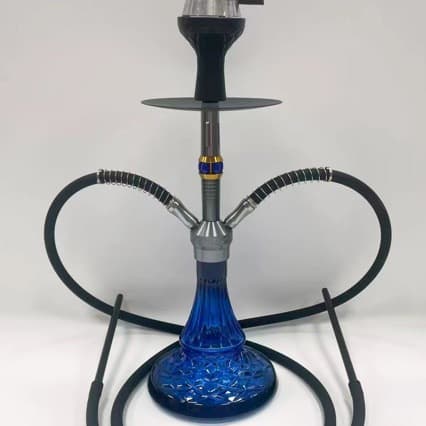 New Arabian Shisha Factory Medium Colorful Glass Bottle Double Tube Hookah