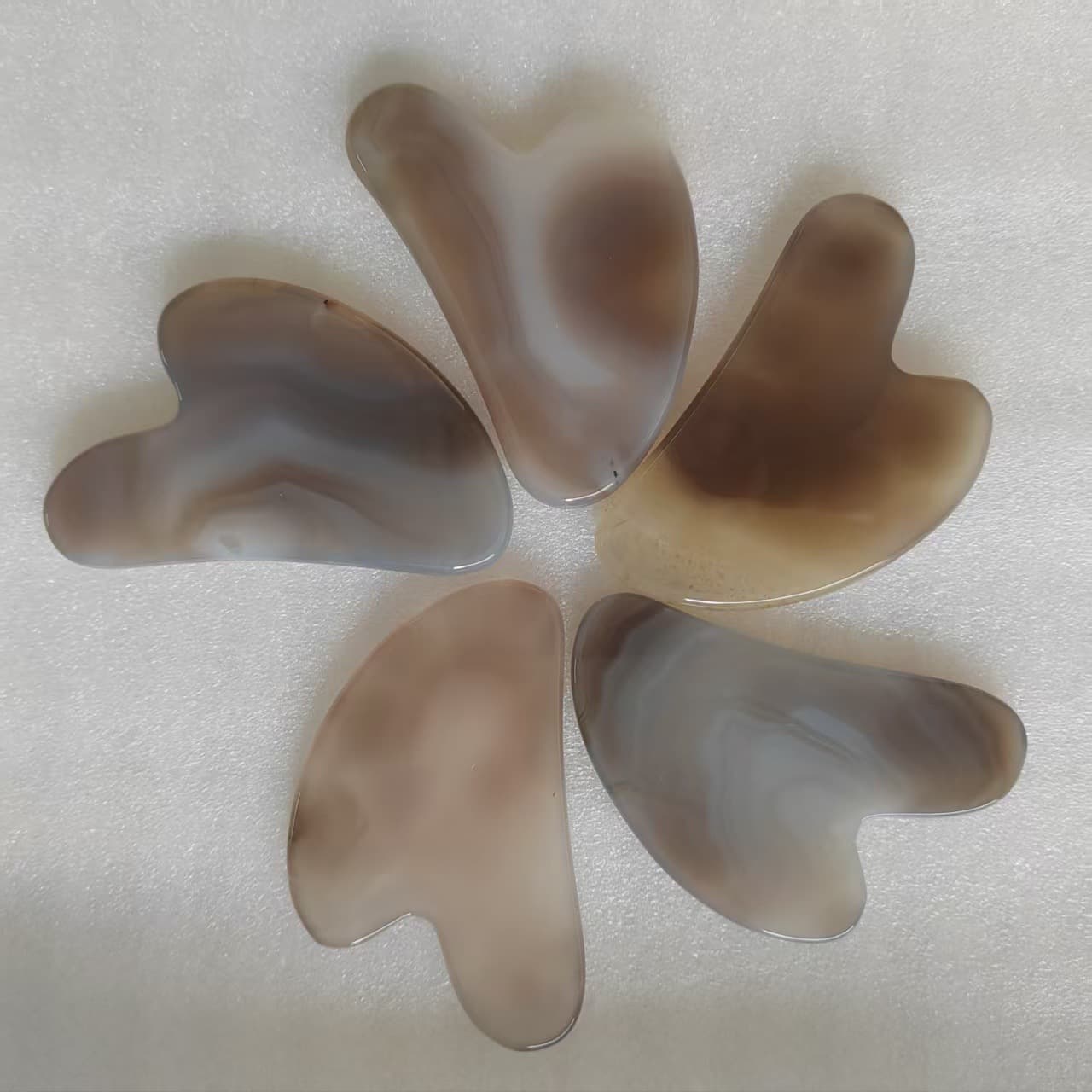 Natural Gray Agate Gua Sha Stone Facial Gua Sha Scraping Tool Jade Gua Sha Tool Meridian Scraping Bar