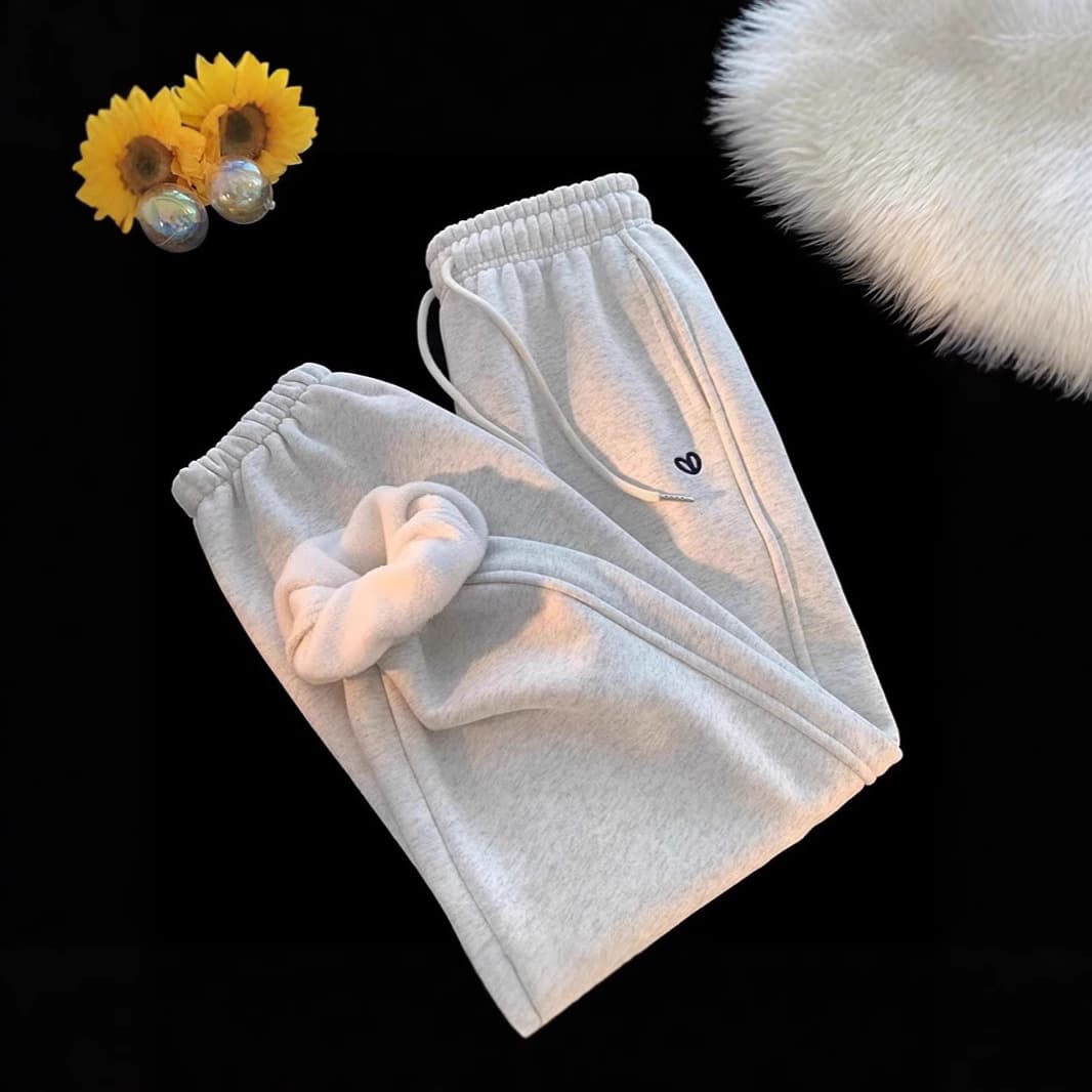 Boys and Girls Winter Fleece-Lined Pants, Kids' Thermal Sweatpants, Warm Elastic Bottom Sweatpants