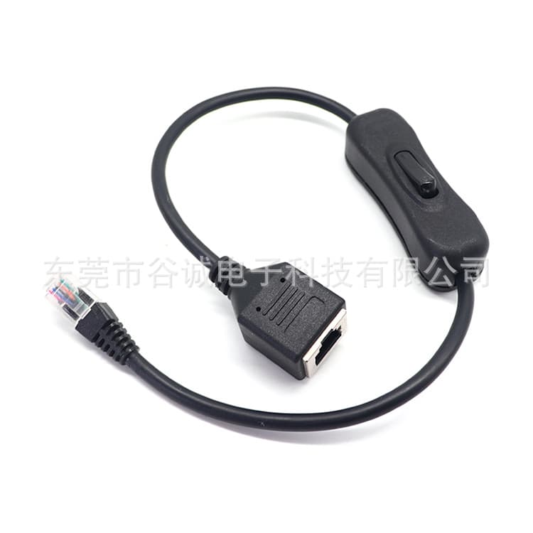 RJ12 Male to Female with Switch Cable 6P6C Male to 6P6C Female Network Cable RJ12 Controllable Power Cable