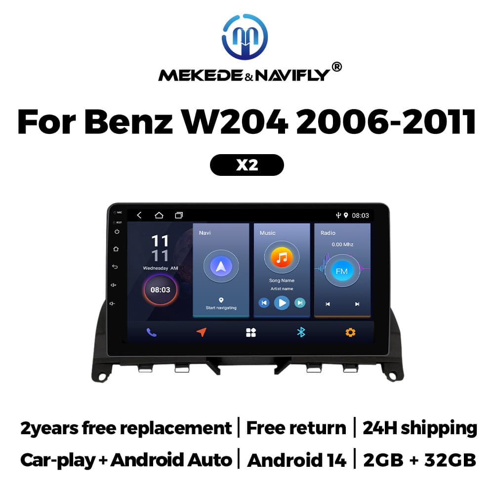 Compatible with Mercedes Benz W204 2006-2011 Android Carplay Reverse Bluetooth Car Navigation Screen