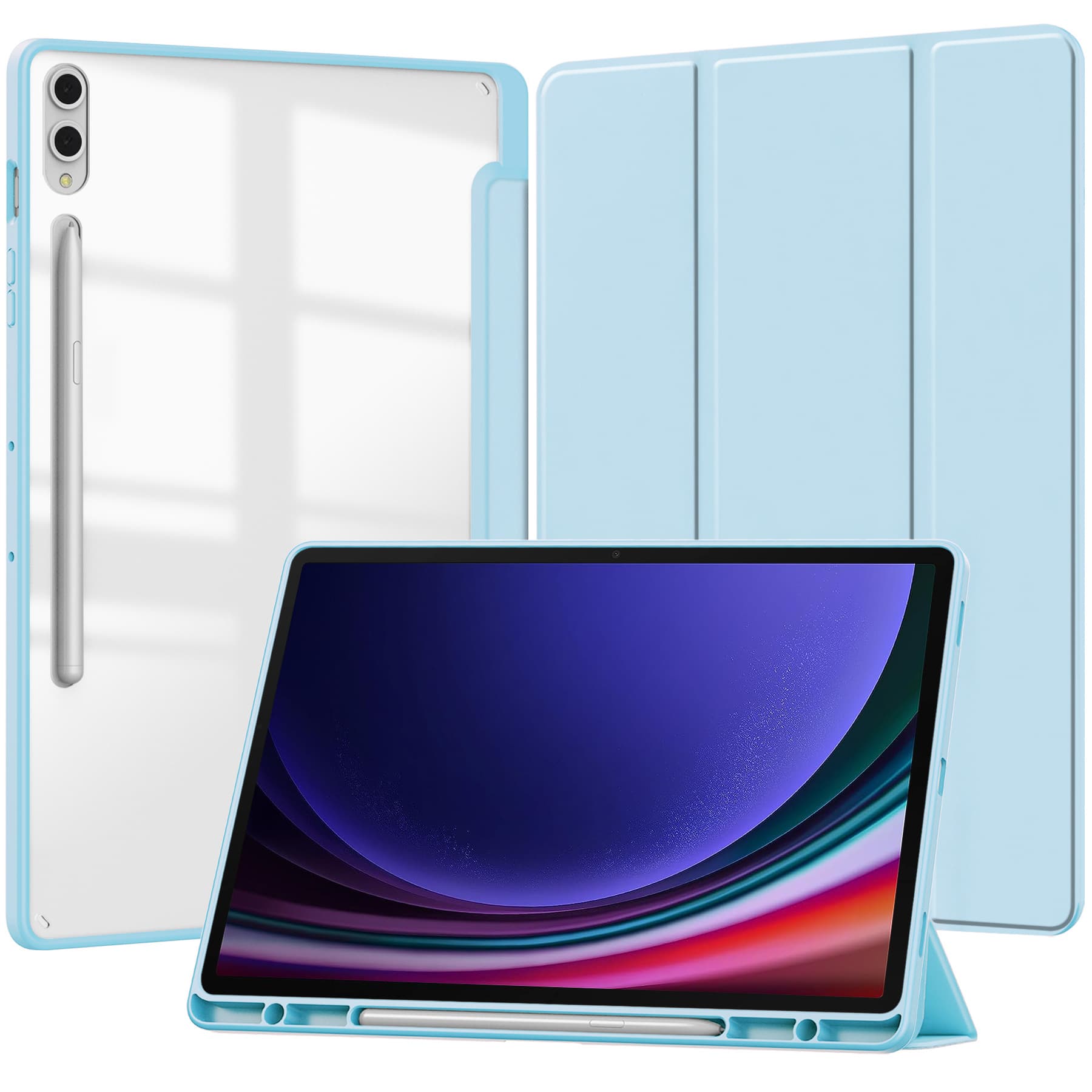 Compatible with Samsung Galaxy Tab S11 tablet protective case, S9 transparent 11-inch acrylic anti-bend pen groove 2023