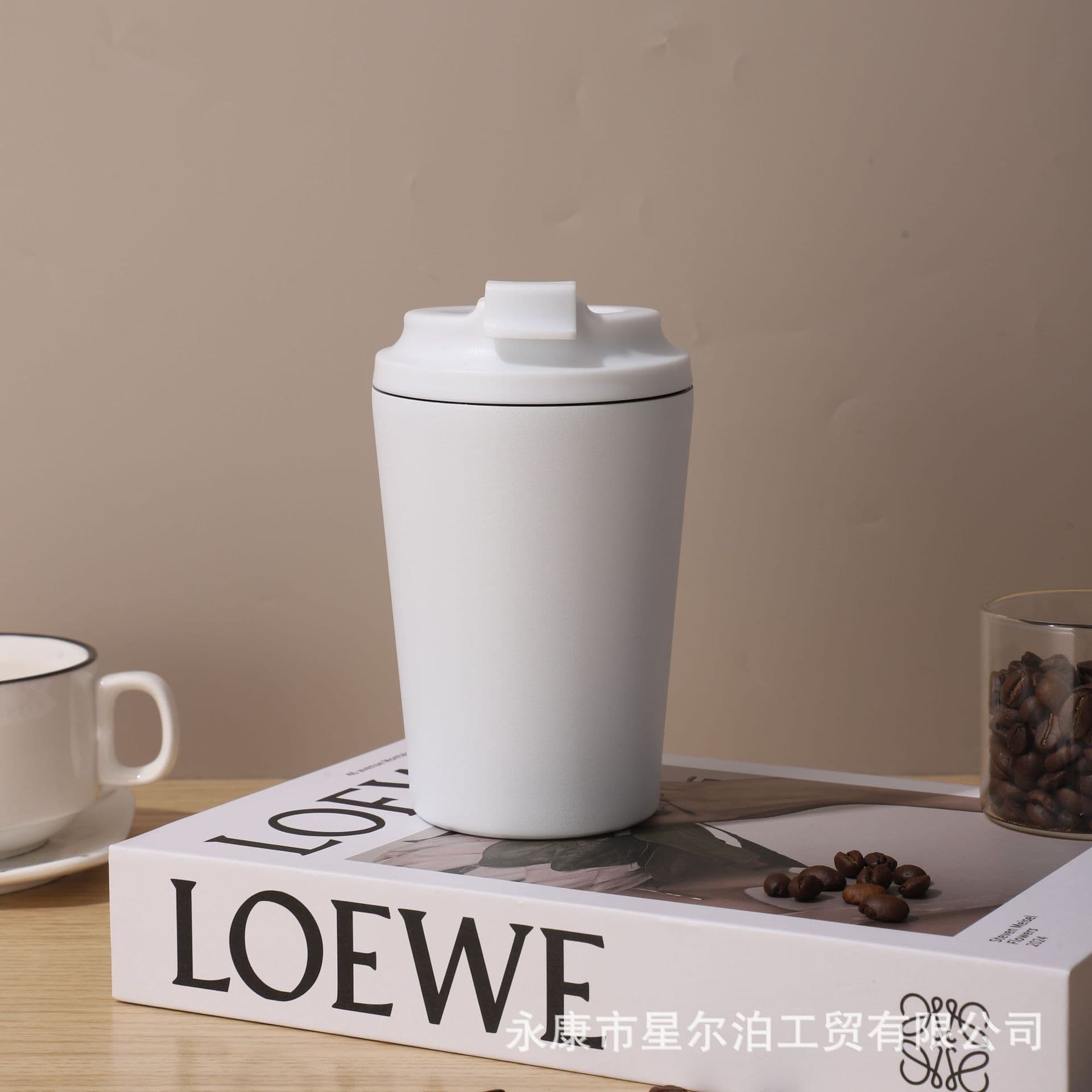 Cross-border 12oz Mini Coffee Cup, Office & Home Use with Scale, Milk Cup, Compact Portable, Double-Wall Vacuum Insulated Tumbler