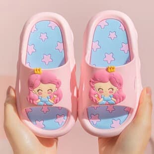 Children's Slippers Summer Cartoon Cute Indoor Soft Sole Non-Slip Bathroom Toddler Boys Girls Cloud-Like Comfort Sandals