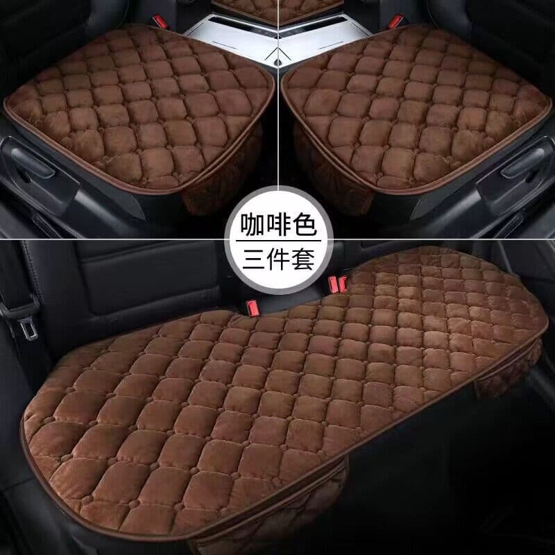 Winter car seat cushions, thickened plush, single piece, suitable for all seasons, three-piece rear seat cushion set.