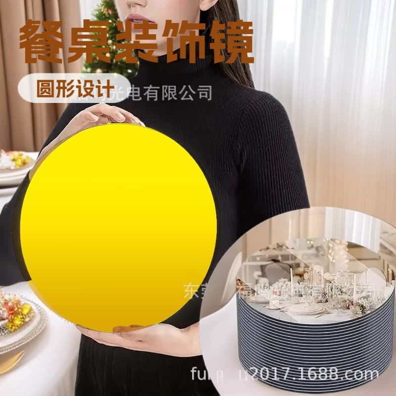 Factory source round acrylic mirror wall sticker centerpiece removable bathroom ceiling dining table decoration sticker