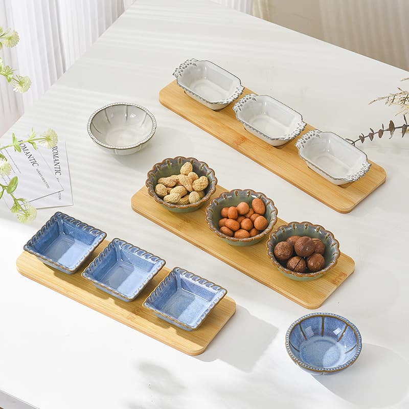 Multi-shaped soy sauce dish, hot pot condiment dish, side dish, condiment dish, ceramic tableware, Korean BBQ dipping sauce dish