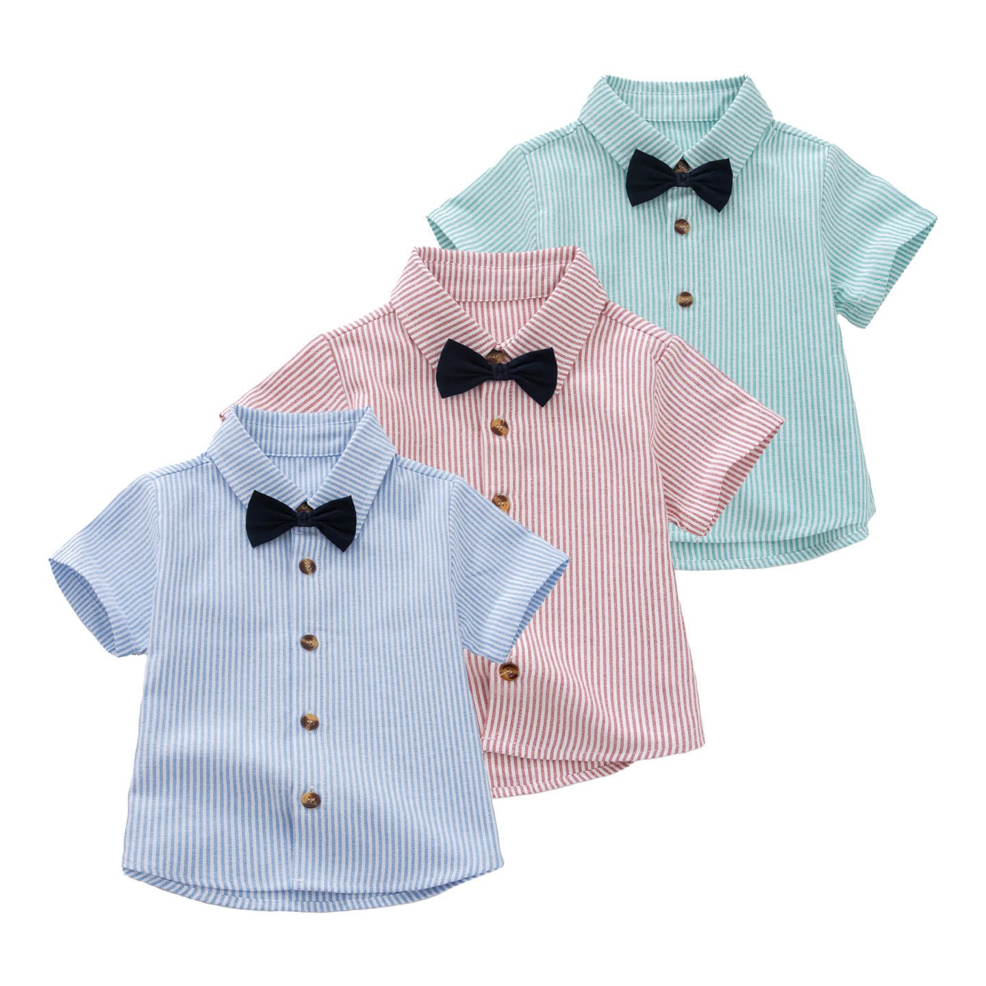 Baby short-sleeved shirt, summer clothes, baby boy's one-year-old dress, tie shirt, children's going out top, thin section