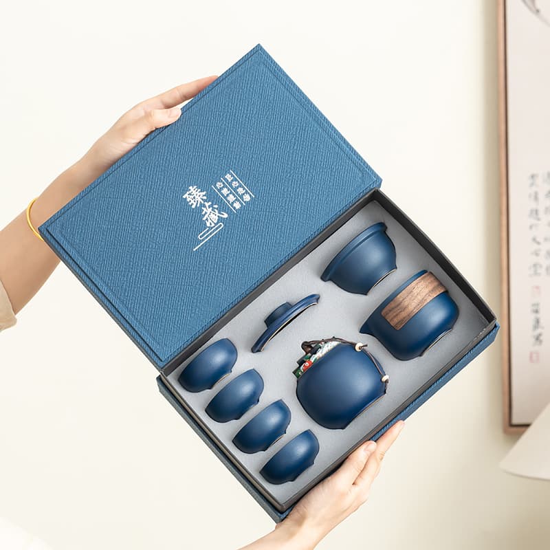 Portable Travel Tea Set for Outdoor Camping, Storage Bag, High-End Tea Set for Business Gifts with Printed Logo