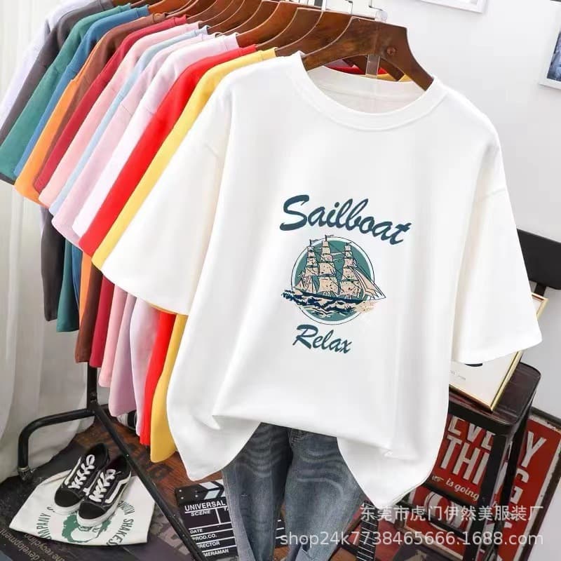 1688 Summer 9.9 Free Shipping Women's T-Shirt Summer Casual Trendy Girls Short Sleeve Half Sleeve Wholesale Street Stall Supply